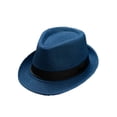 thumbnail image 1 of New Classic Straw Fedora Hat Mens Women Wide Brim Panama Hat Summer Dress Hat, 1 of 4