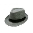 thumbnail image 1 of New Classic Straw Fedora Hat Mens Women Wide Brim Panama Hat Summer Dress Hat, 1 of 4