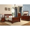 thumbnail image 1 of New Classic Versailles 6-Piece Wood Queen Bedroom Set in Bordeaux Cherry, 1 of 13