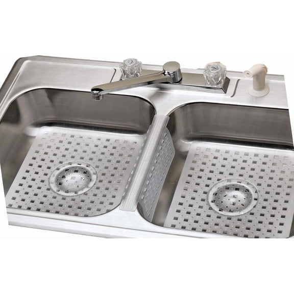 New Clear Kitchen Dish Safe Sink Protector Mat Pad Set, 3 Piece Combo Set Includes 2 Mats and 1 Saddle