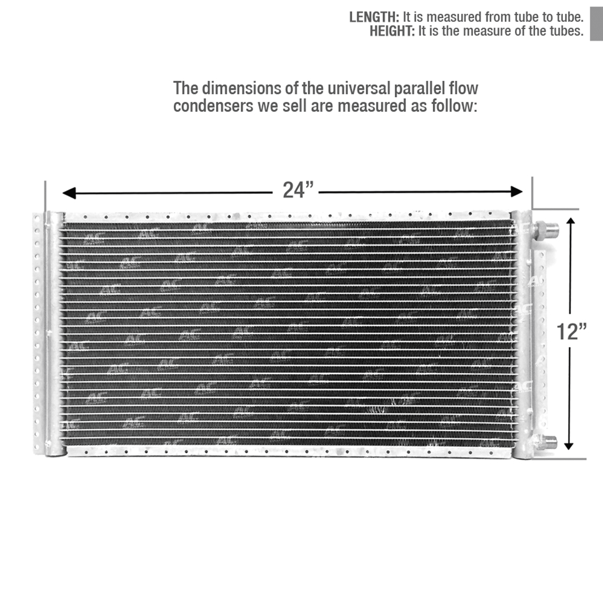 New ClimaParts CNFP1224 Car A/C Condenser Parallel Flow 12 x 24 O-Ring ...