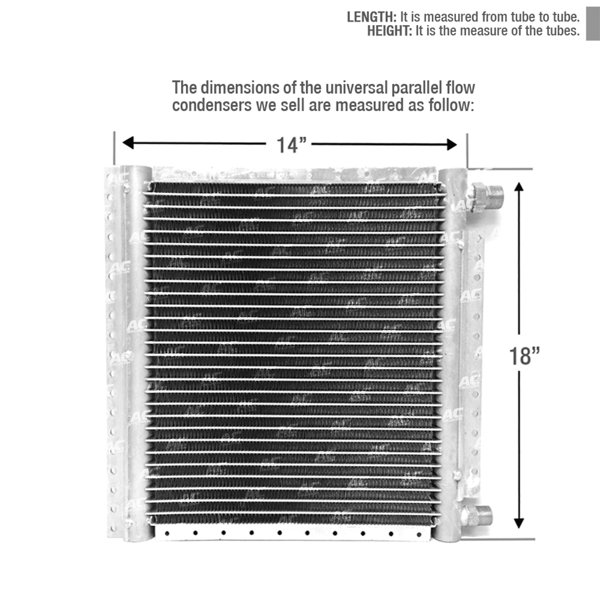 New ClimaParts CNFP1814 Car A/C Condenser Parallel Flow 18 x 14 O-Ring ...