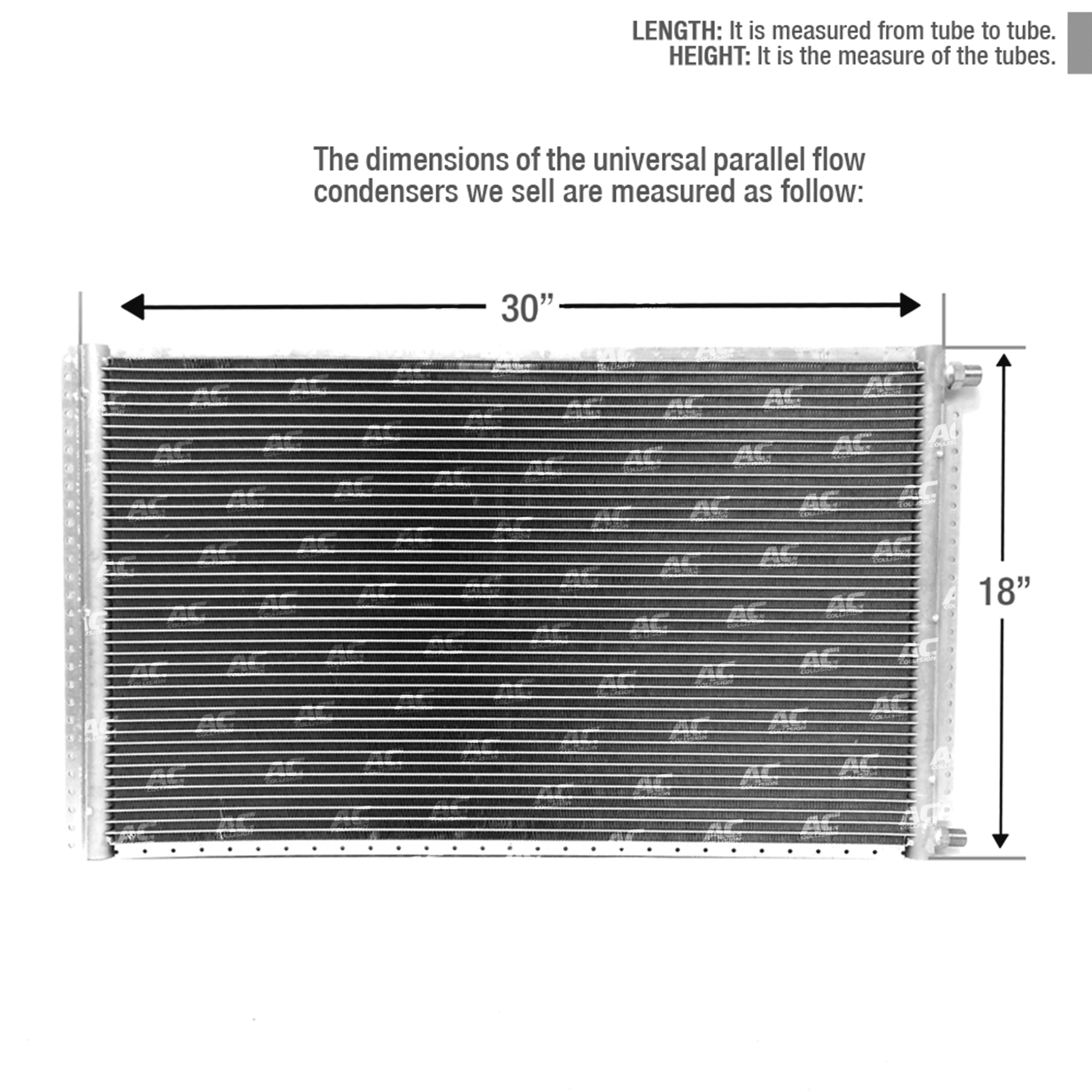 New ClimaParts CNFP1830 Car A/C Condenser Parallel Flow 18 x 30 O-Ring #6 & #8 Ports
