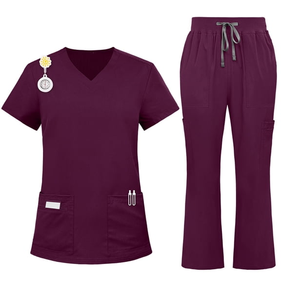 New Clinical Scrubs Top Pants Set Uniforme Mujer Doctor Nurse Surgical Uniforms Woman Beauty Salon Work Wear Nursing Set