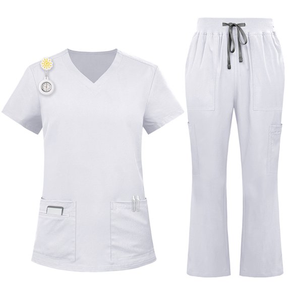 New Clinical Scrubs Top Pants Set Uniforme Mujer Doctor Nurse Surgical Uniforms Woman Beauty Salon Work Wear Nursing Set