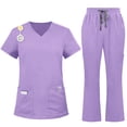 thumbnail image 1 of New Clinical Scrubs Top Pants Set Uniforme Mujer Doctor Nurse Surgical Uniforms Woman Beauty Salon Work Wear Nursing Set, 1 of 4