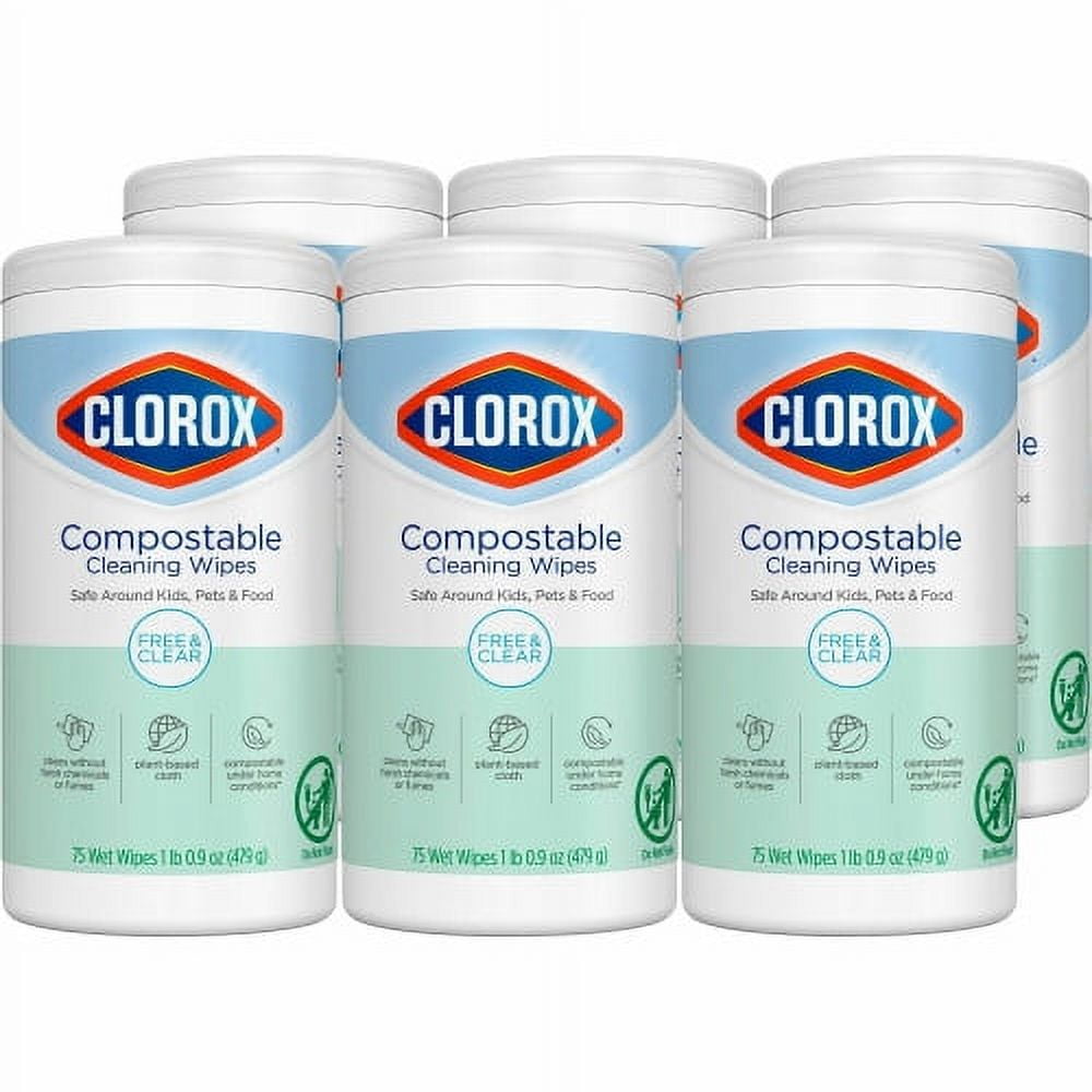 New Clorox Free & Clear Compostable All Purpose Cleaning Wipes