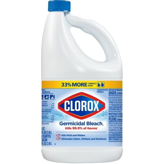 New - Clorox Germicidal Bleach, Regular (Concentrated Formula) - 81 Ounce Bottle (Pack of 3)
