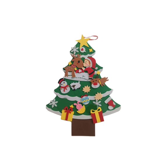 New Cloth Christmas Tree with Detachable Ornaments,Wall Hanging Xmas Gifts Christmas Decor 3D Felt Christmas Tree,Handmade Felt Christmas Tree Set Wall for Family Children,Friend as Gifts