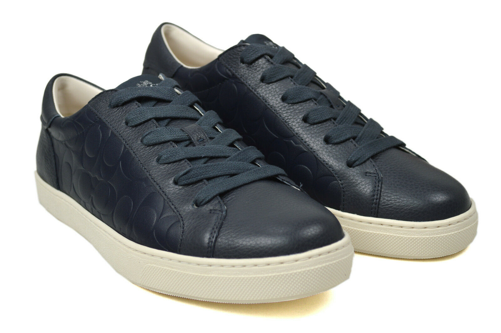 New  Coach Mens C126 Navy Blue Signature Leather Low Top Sneakers Sz 9.5 D 8994-3 - image 1 of 4