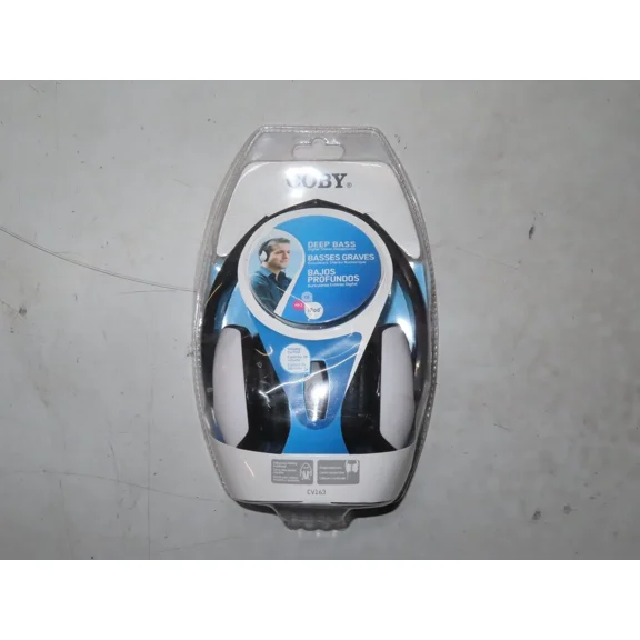 New Coby Cv163 Deep Base Lightweight Stereo Headphones Black Wired
