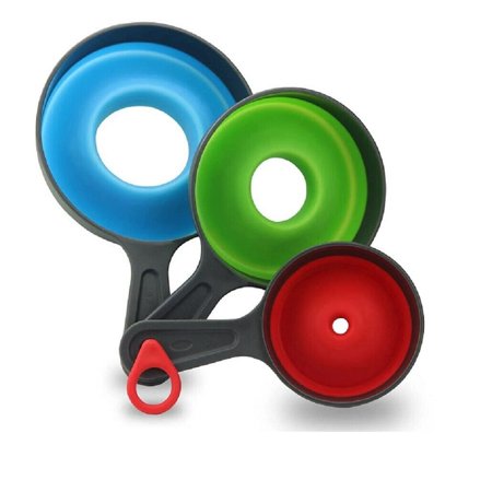 New Collapsible Kitchen Funnel Set Kitchen Grade Wide Mouth Canning Funnels 3 Pieces