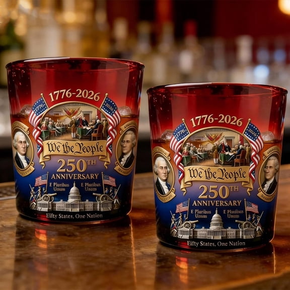 New Collection Items! America 250th Anniversary “We The People” Heritage Water Glass, Declaration of Independence Printed Glasses, 250 Anniversary Bottle ,Day Patriotic Gift 2026