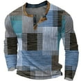 thumbnail image 1 of New Color Block Patchwork 3D Printed Henley Shirts Men's Fashion Vintage Button-Down Long Sleeve T Shirt Man Tees Tops Clothing (A37LF3K20232614D,4XL), 1 of 7