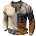 thumbnail image 1 of New Color Block Patchwork 3D Printed Henley Shirts Men's Fashion Vintage Button-Down Long Sleeve T Shirt Man Tees Tops Clothing (A37LF3K20232614R,3XL), 1 of 7