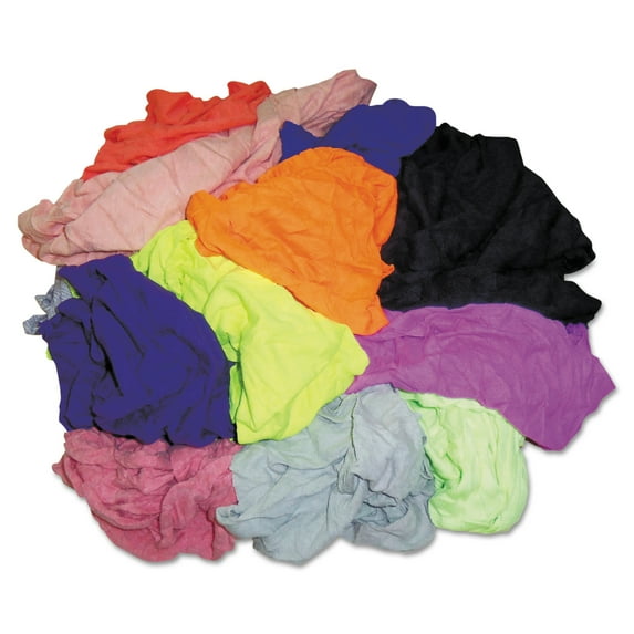 New Colored Knit Polo T-Shirt Rags, Assorted Colors, 10 Pounds/Carton | Bundle of 5 Cartons