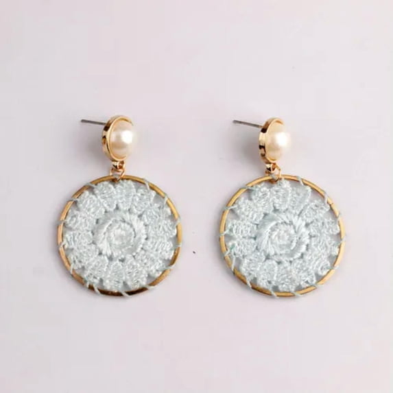 New Colorful Filigree Lattic Floral Drop Earrings for Women Statement Jewelry