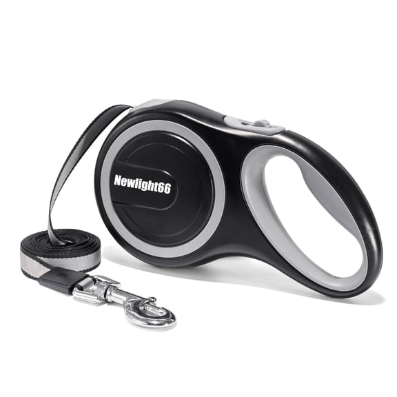 Newlight66 Heavy Duty Adjustable Retractable Dog Leash, 26 ft, Gray, for Large Dogs up to 120 lbs