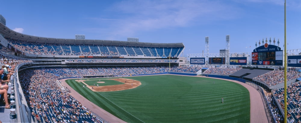 New Comiskey Park Chicago White Sox v Rangers Illinois Canvas Art - Panoramic Images (36 x 12)