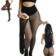 thumbnail image 1 of New Compression Band & One Seam Option, Plus-Size The Original Magic Fleece Lined Leggings Translucent Warm for Women, 1 of 7