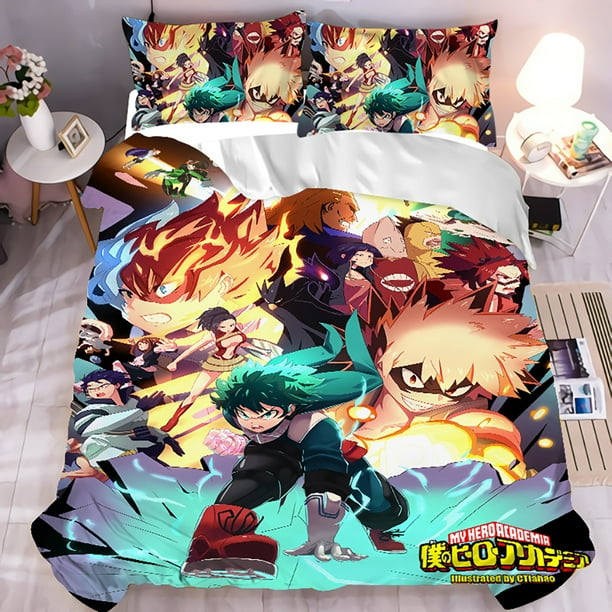 New Cool My Hero Academia Bedding Bed Set Deku Bakugou Todoroki Toga ...