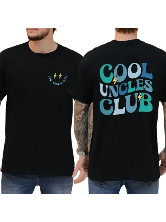 New Cool Uncles Club T-Shirt | Retro Graphic Tee for Men| Funny Gift for New Uncles| Front and Back Design, DTG Print, Unisex Shirt