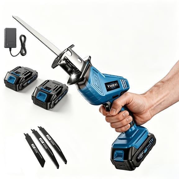 New Cordless Reciprocating Saw, Lightweight Portable Cutting Tool with Safety Design & Ergonomic Handle for Indoor Household & Outdoor Wood & Metal Cutting
