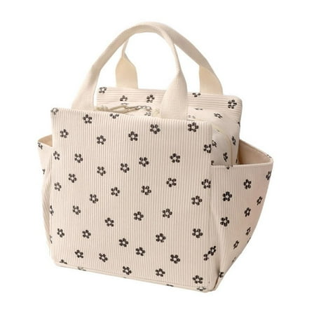 New Corduroy Hand-held Lunch Bag, Portable Large Capacity Square Bag GXN