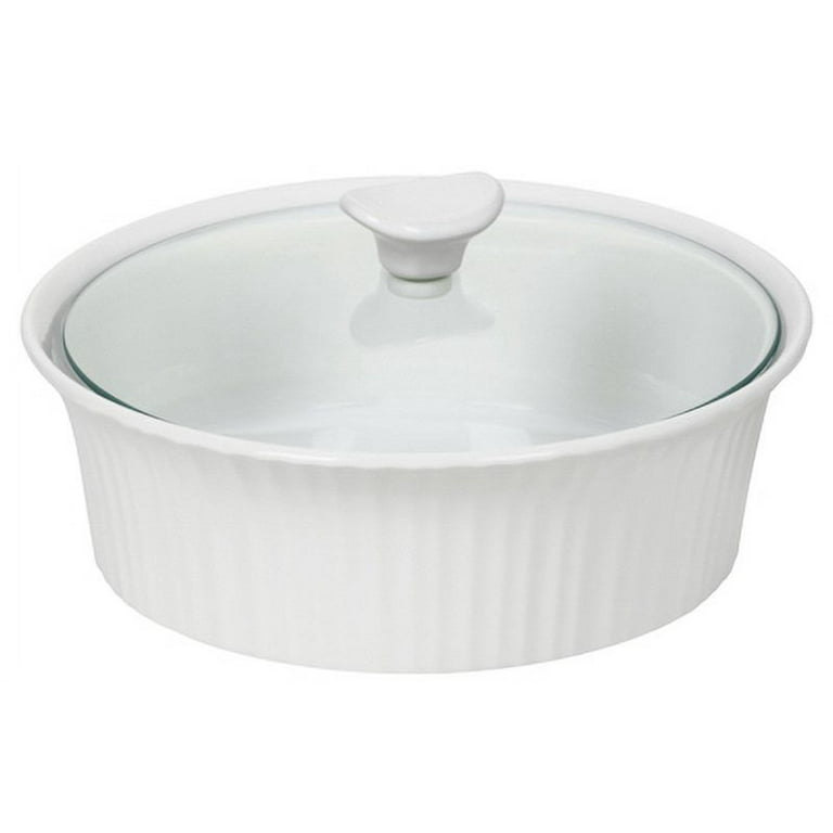 French White 1.5-quart Round Casserole Dish