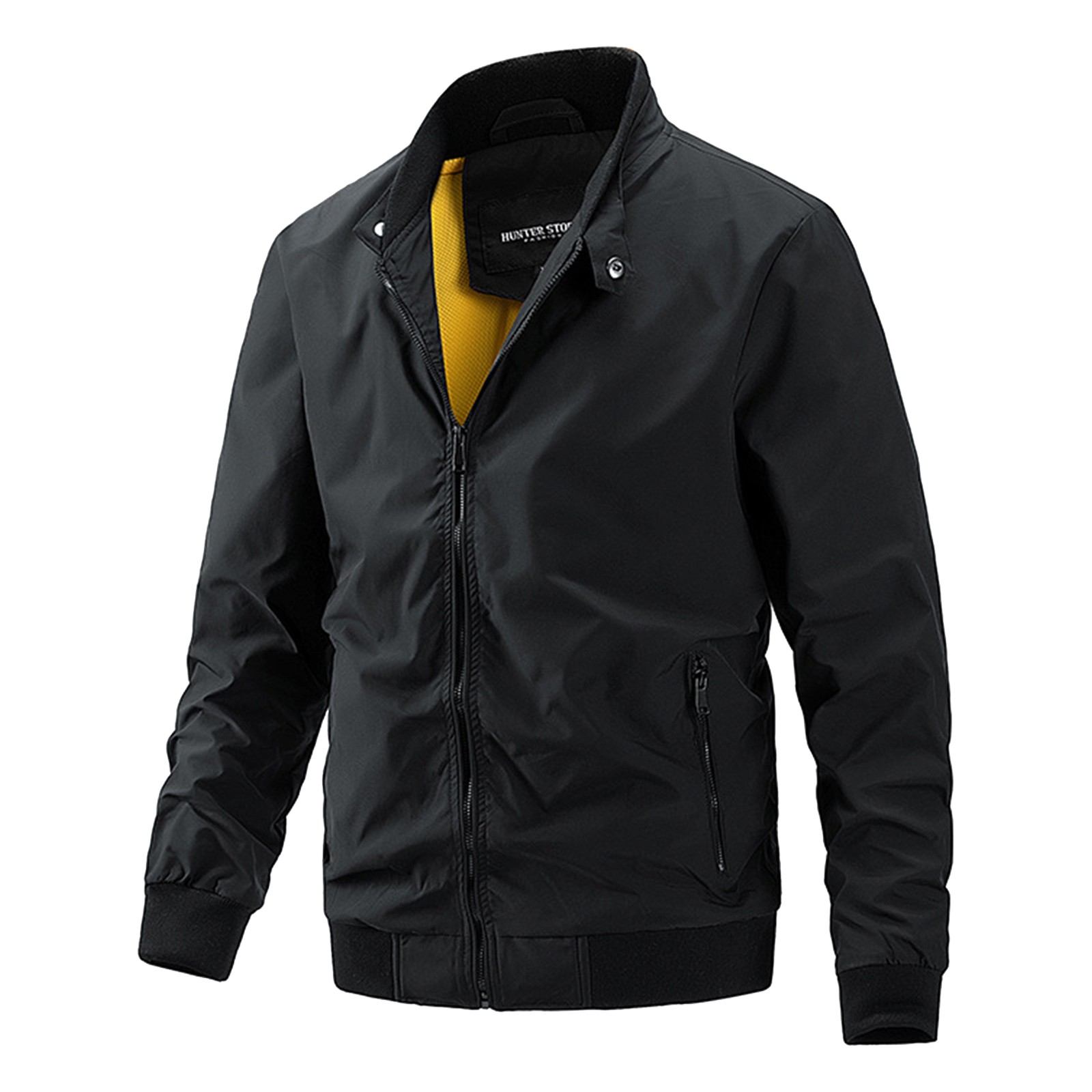 New Cotton Clip Trend Reversible Men's Solid Color Coat Zipper Stand