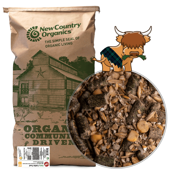 New Country Organics | Cattle Feed for Dairy Cattle | Soy-Free & Corn-Free | 16% Protein | Certified Organic and Non-GMO | 40 lbs