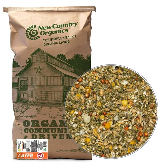 New Country Organics I Pastured Perfect Layer Feed for Laying Hens | Corn-Free and Soy-Free | 17% Protein | Certified Organic and Non-GMO | 40 lbs