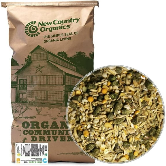 New Country Organics | Llama and Alpaca Feed | Soy-Free | 15% Protein | Ceritifed Organic and Non-GMO | 40 lbs Bag