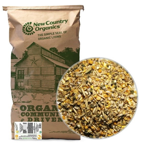 New Country Organics | Organic Grower/Broiler Feed for Growing Chickens | Soy-Free | 19% Protein | Certified Organic and Non-GMO | 40 lbs