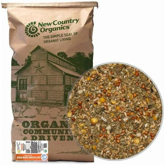 New Country Organics | Pastured Perfect Grower/Broiler Feed for Growing Chickens | Corn-Free and Soy-Free | 19% Protein | Certified Organic and Non-GMO | 40 lbs