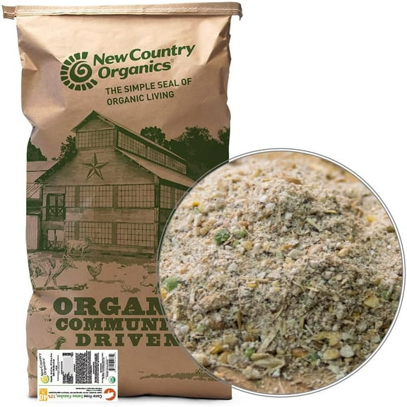 New Country Organics | Swine 12% Protein Feed for Gestating Sows and General Maintenance of Adult and Finishing Hogs | Corn-Free and Soy-Free | Certified Organic and Non-GMO | 40 lbs