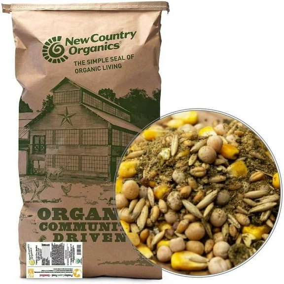 New Country Organics | Unmilled Layer Feed for Laying Hens | Soy-Free | 17% Protein | Certified Organic and Non-GMO | Great for Fermenting | 40 lbs Bag