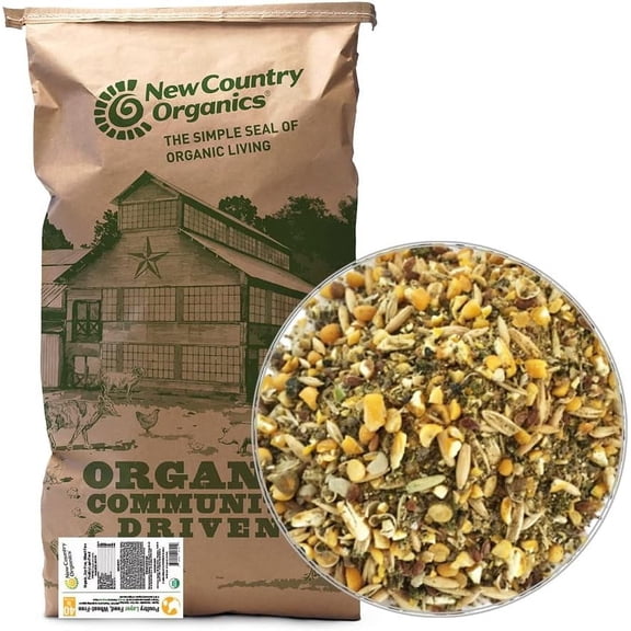 New Country Organics | Wheat-Free Chicken Feed 40lbs | Layer Feed for Laying Hens | Gluten-Free and Soy-Free | 17% Protein | Certified Organic and Non-GMO Chicken Food | 40 lbs