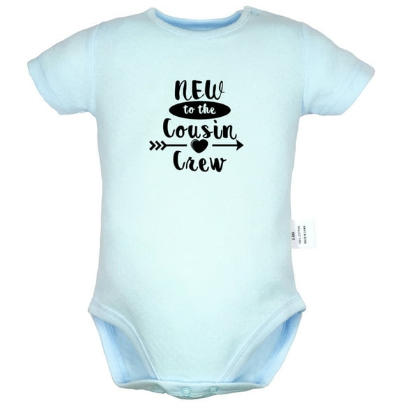 New to the Cousin Crew Funny Rompers For Babies, Newborn Baby Unisex Bodysuits, Infant Jumpsuits, Toddler 0-24 Months Kids One-Piece Oufits (Blue, 0-6 Months)