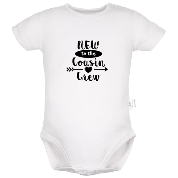 New to the Cousin Crew Funny Rompers For Babies, Newborn Baby Unisex Bodysuits, Infant Jumpsuits, Toddler 0-24 Months Kids One-Piece Oufits (White, 0-6 Months)