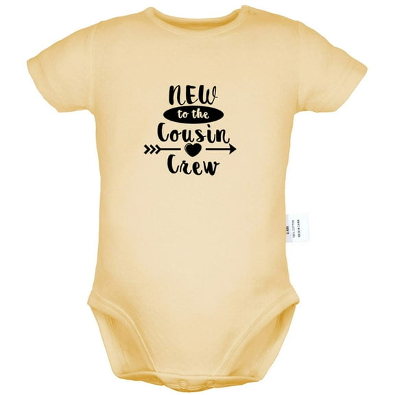 New to the Cousin Crew Funny Rompers For Babies, Newborn Baby Unisex Bodysuits, Infant Jumpsuits, Toddler 0-24 Months Kids One-Piece Oufits (Yellow, 0-6 Months)