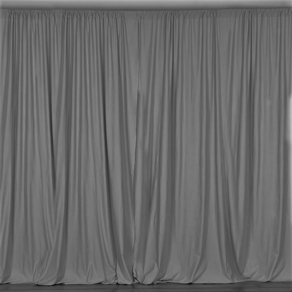 New Creations Fabric & Foam Inc, Polyester Poplin Backdrop Drape Curtain Panel, Grey
