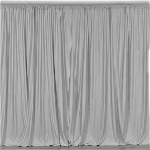 New Creations Fabric & Foam Inc, Polyester Poplin Backdrop Drape Curtain Panel, Silver