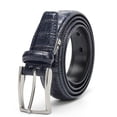 thumbnail image 1 of New Crocodile Grain Retro Belt Men's Split Leather Business Casual Suit Accessories Senior Pin Buckle Designer Brand Belts, 1 of 6