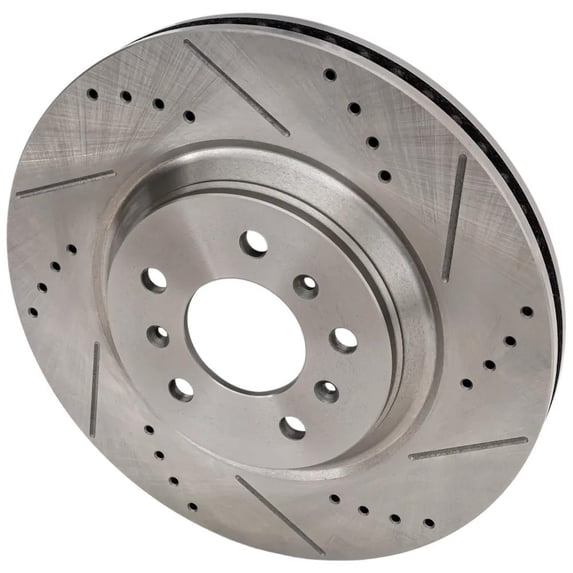 New Cross-drilled Brake Disc Compatible With Buick Cadillac Chevrolet Allure Super 8 Cyl 5.3L Impala LT 6 Cyl 3.6L Lucerne CXS 8 4.6L 2006-2016 By 41217 55124 60421 580387