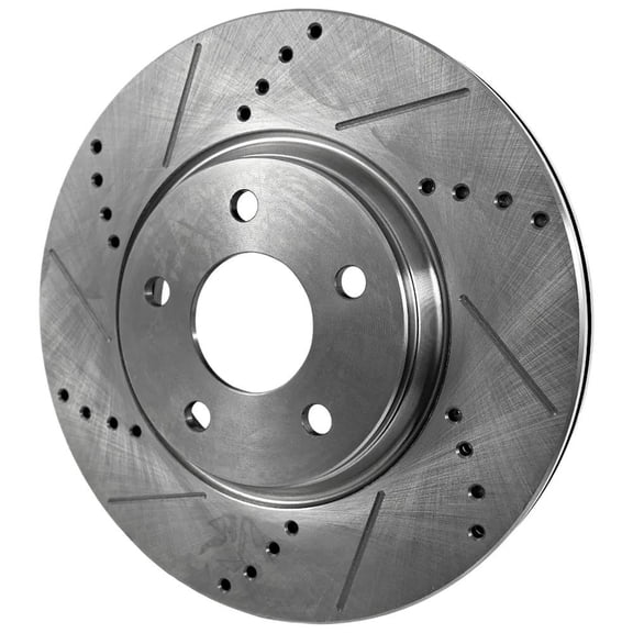 New Cross-drilled Brake Disc Compatible With Chevrolet Pontiac Saturn Malibu Classic LS 4 Cyl 2.2L Cobalt SS 4 Cyl 2.0L Malibu SS 6 Cyl 3.9L 2004-2012 By 55093 60366 145528 493455