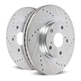 thumbnail image 1 of New Cross-drilled Brake Disc Compatible With Chrysler Dodge Intrepid R/T 6 Cyl 3.5L Concorde LXi 6 Cyl 3.5L Concorde LX 6 Cyl 2.7L Intrepid SXT 6 Cyl 3.5L 1999-2004 By P15AR8348XPR, 1 of 1