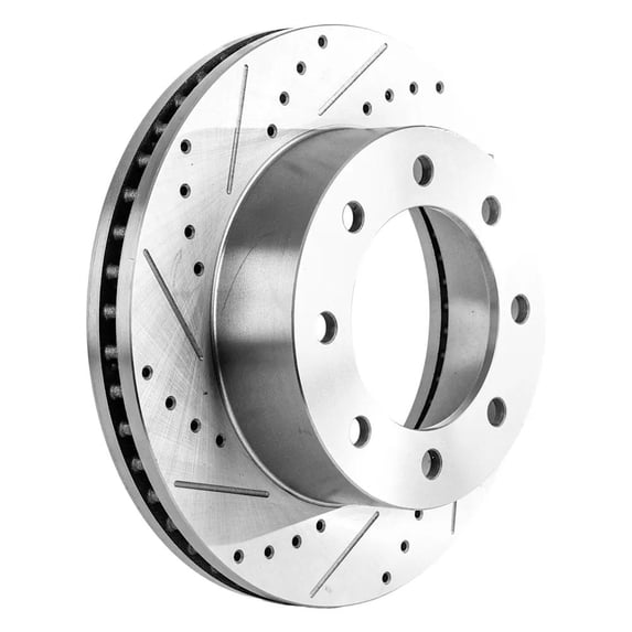 New Cross-drilled Brake Disc Compatible With Ford F-350 Super Duty XLT 10 Cyl 6.8L F-250 Super Duty Lariat 8 Cyl 6.7L 2005-2012 By 54124 680280 52126272 60054198 54124G 680280PER