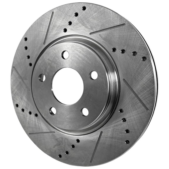 New Cross-drilled Brake Disc Compatible With Infiniti Nissan EX35 Journey 6 Cyl 3.5L G37 X Sport 6 Cyl 3.7L Z Sport 6 Cyl 3.0L Murano SL 6 Cyl 3.5L 2004-2023 By STPI27110001DRS