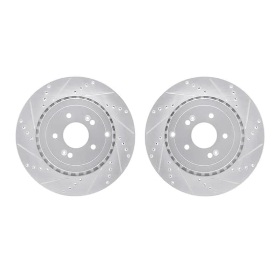 New Cross-drilled Brake Disc Compatible With Kia Stinger GT Limited 6 Cyl 3.3L Stinger Tribute Edition 6 Cyl 3.3L Stinger GT Elite 6 Cyl 3.3L 2018-2023 By R1WGPN121025
